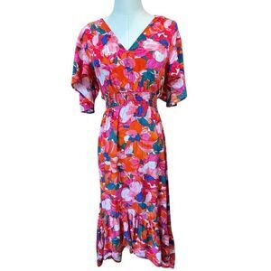 Abel the Label Anthropologie High Low Tropical Hawaii Summer Maxi Dress Size XS
